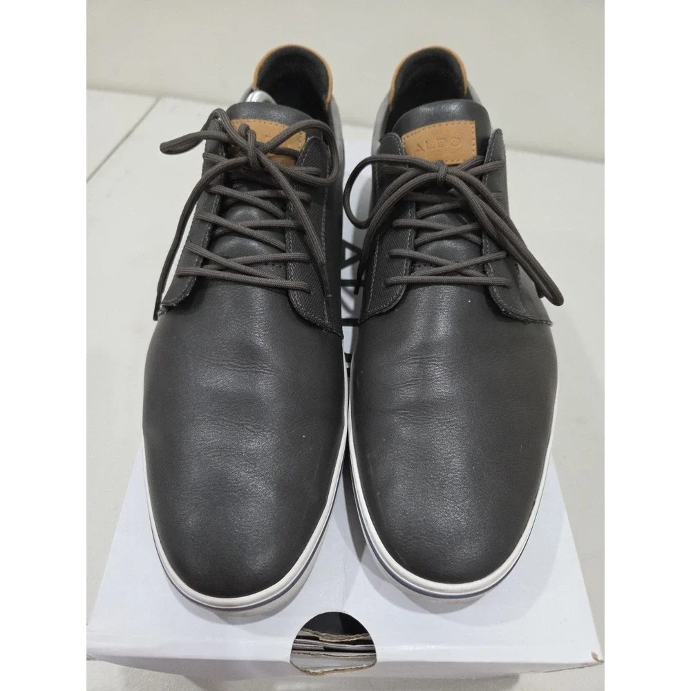 ALDO Sneakers Mens 12 Omono Grey Vegan Leather Low Top Casual Everyday Nubuck